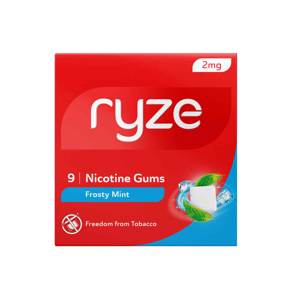 Ryze Frosty Mint Nicotine Gums 2MG | 9 Gum Blister Combo