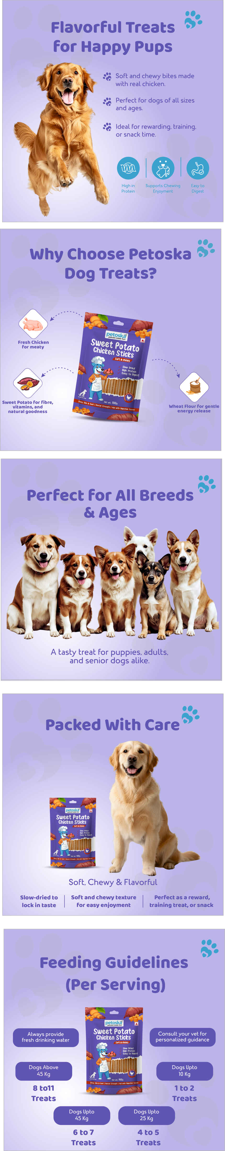Petoska Dog Treats Sweet Potato Chicken Sticks Combo