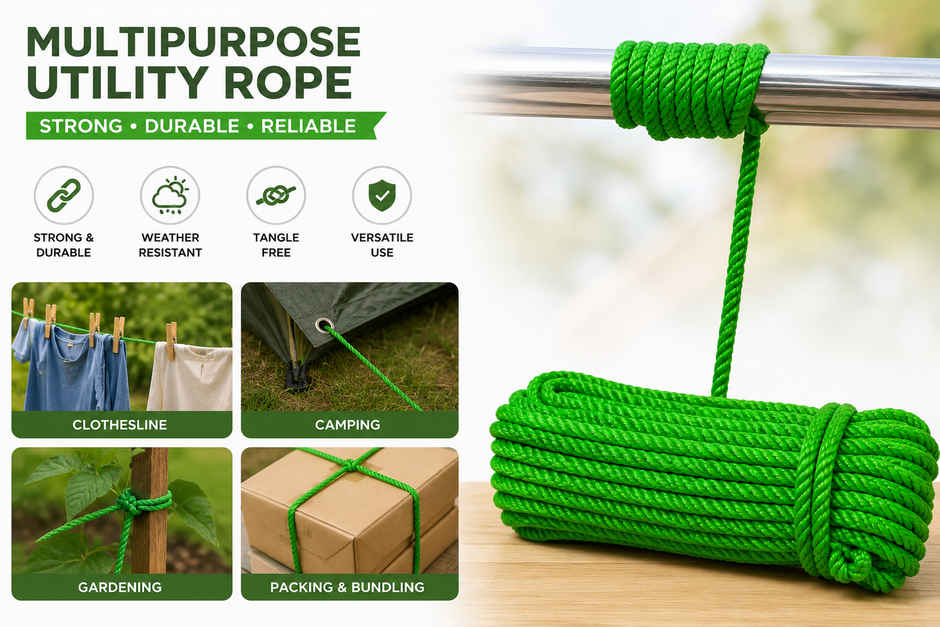 Daluci Nylon Rope, Strong Multipurpose Utility Rope | Home Outdoor Packing