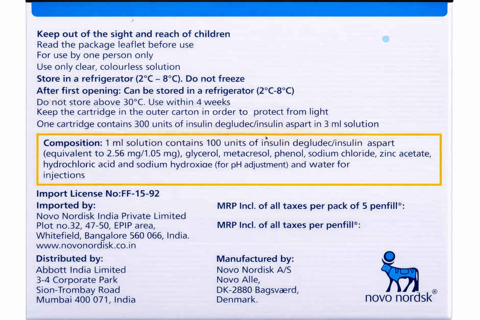 Ryzodeg 100 Units/mL Penfill