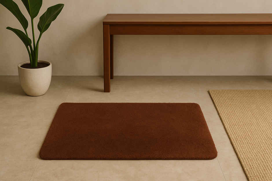Elegant Weavers Furry Door Mat | 58 x 38 cm | Brown
