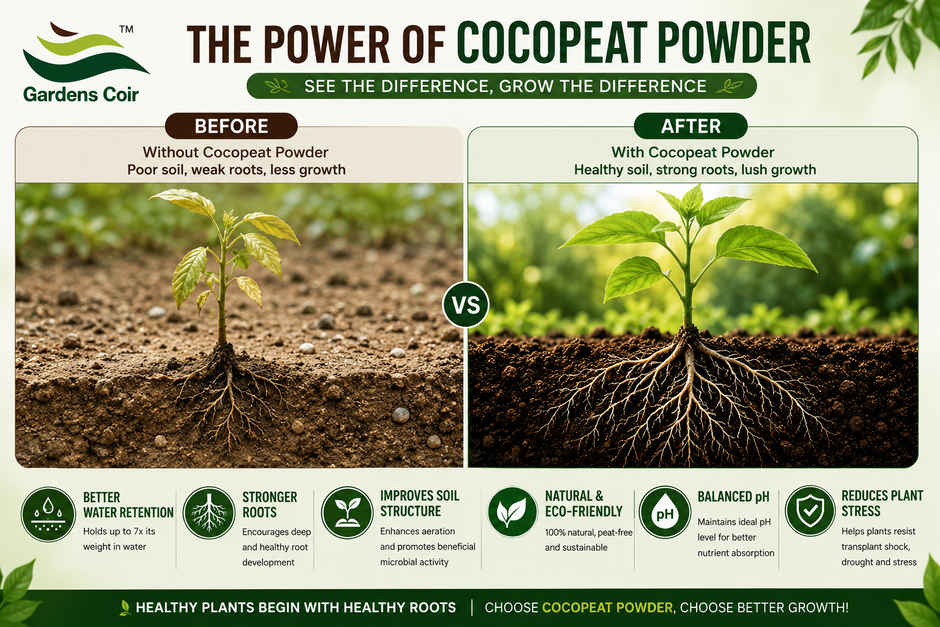 Gardens Coir Premium Cocopeat Powder for Gardening & Potting Mixes
