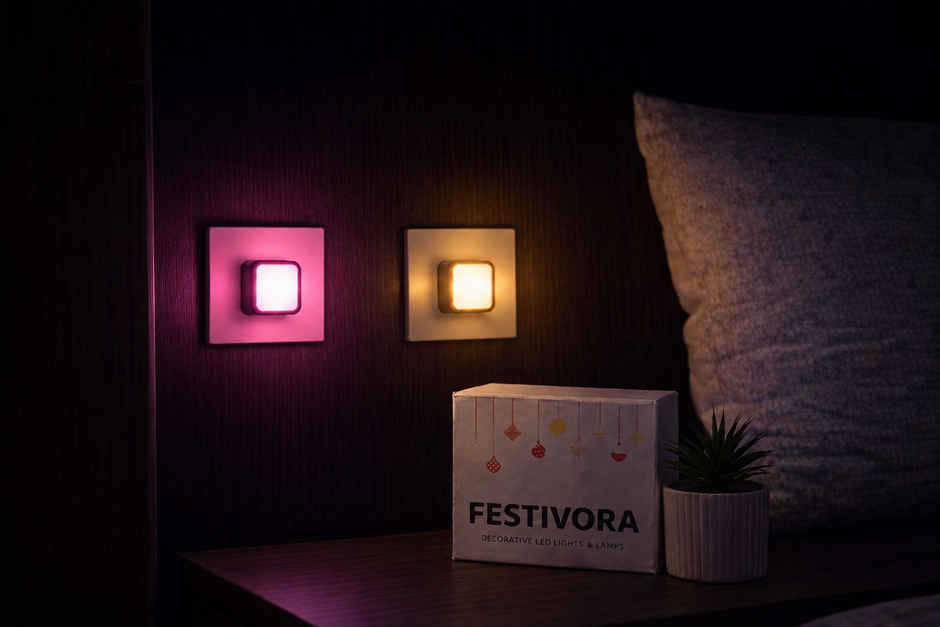 Festivora Nano LED Plug-in Night Lamp | 0.5 Watt | Warm White & Pink