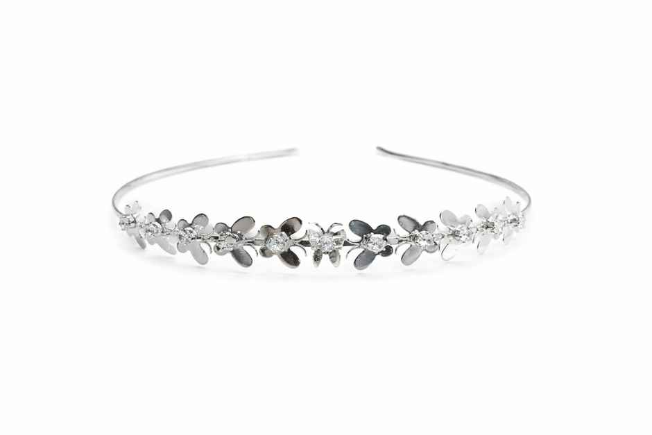 The Opal Factory Hair Accessories | Butterfly Diamante Hair Band for Girls - Silver