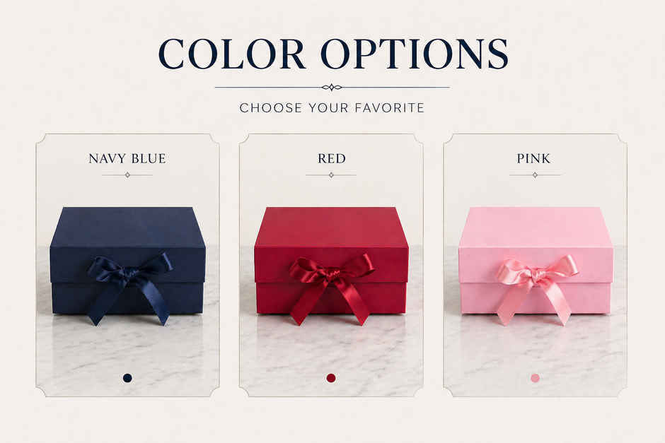 ABK Foldable Multi Purpose Gift Box with Ribbon & Magnet Closure | Blue | 9 x 6 x 4 in