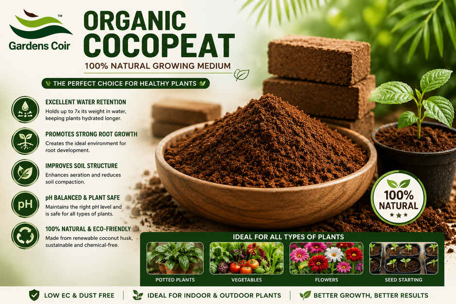 Gardens Coir Premium Cocopeat Powder for Gardening & Potting Mixes