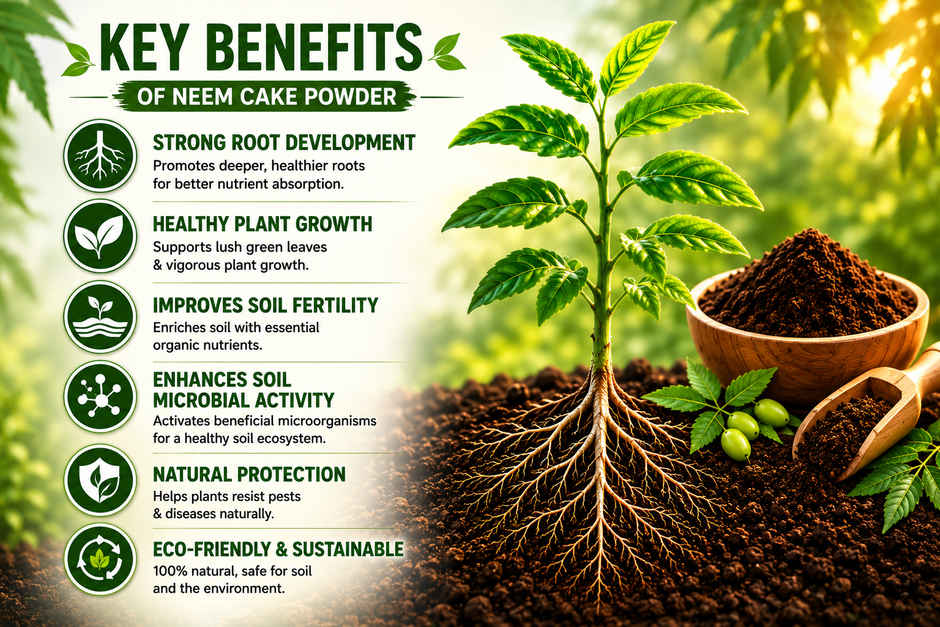 Gardens Coir Organic Neem Cake Powder for Stronger Roots & Better Growth