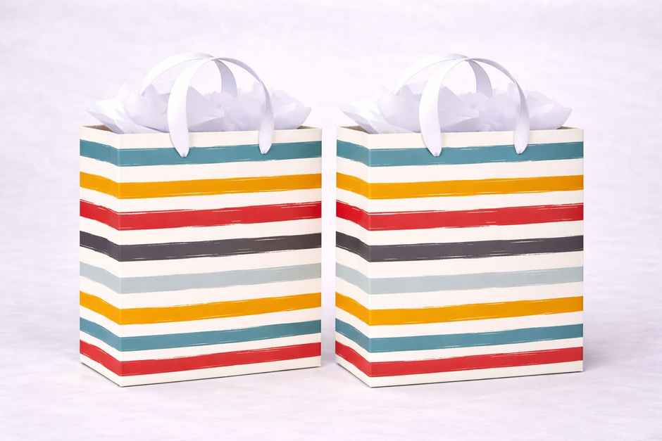 Multi Stripe Artistic Gift Bag | Medium | Bright Storey