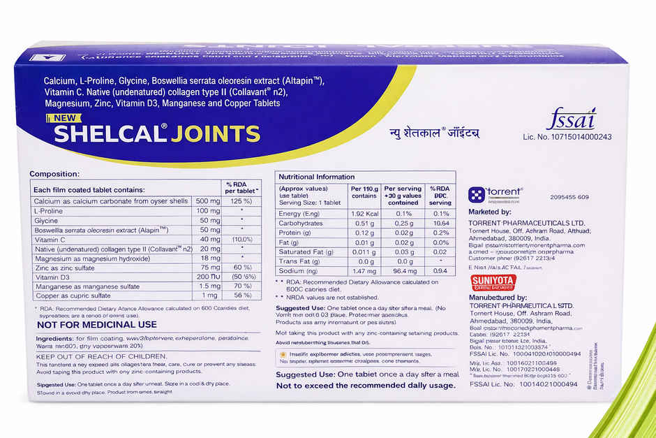 Shelcal Joints Soft Gelatin Capsule For Bone Joint Muscle Care