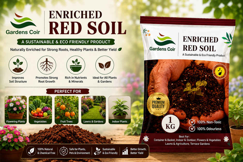 Gardens Coir High-Quality Red Soil for Strong Root Development