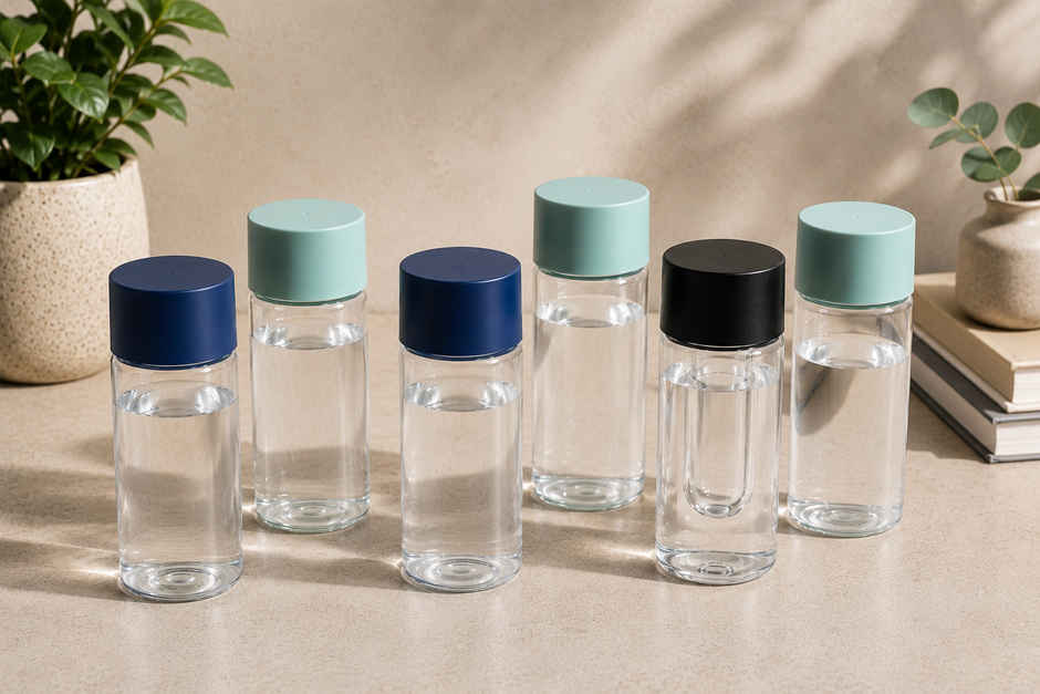 All Time Sleek Water Bottle | 300 ml (Colour May Vary) Combo