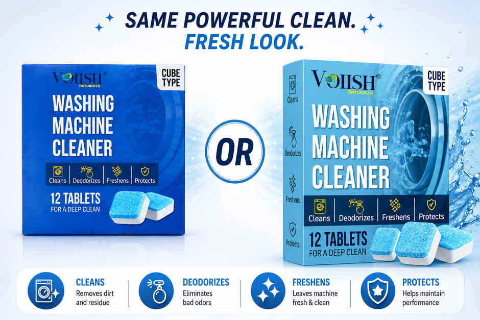 Voiish Washing Machine Cleaner Tablets | Deep Cleaning Descaler for Front & Top Load Machines | Pack of 12