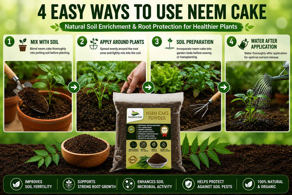 Gardens Coir Organic Neem Cake Powder for Stronger Roots & Better Growth