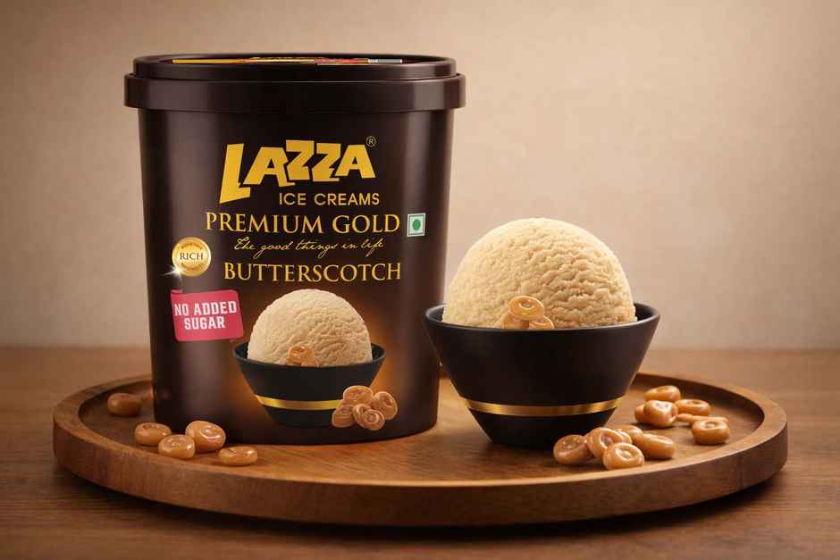 Lazza Sugar Free Butterscotch Ice Cream Tub