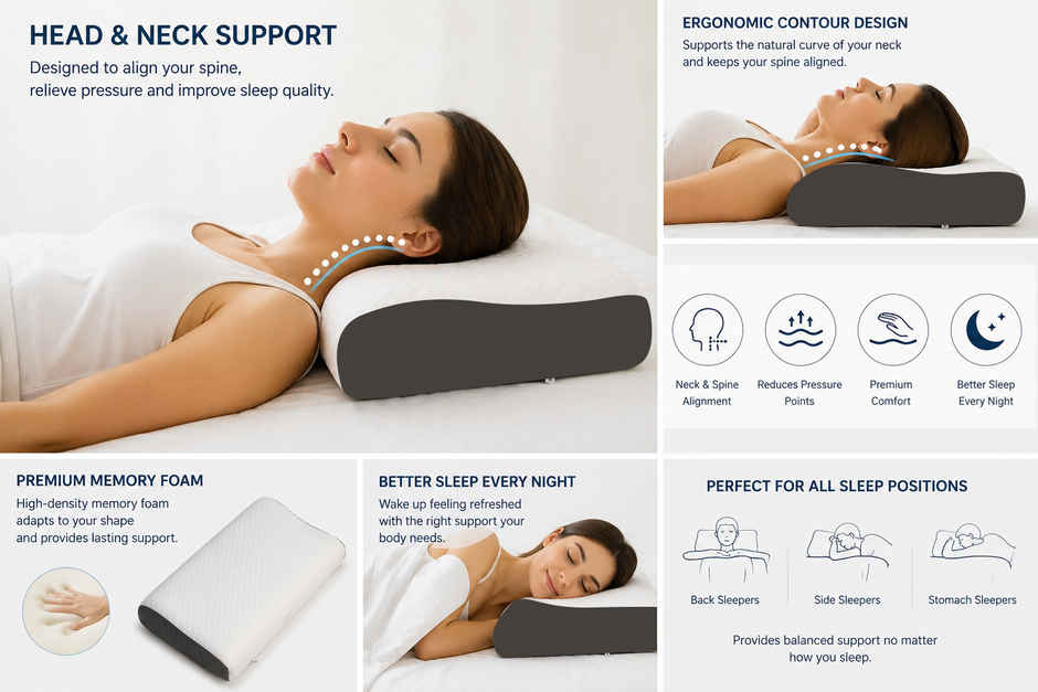 STATUS Wave Ease Memory Pillow - 30 x 45 cm