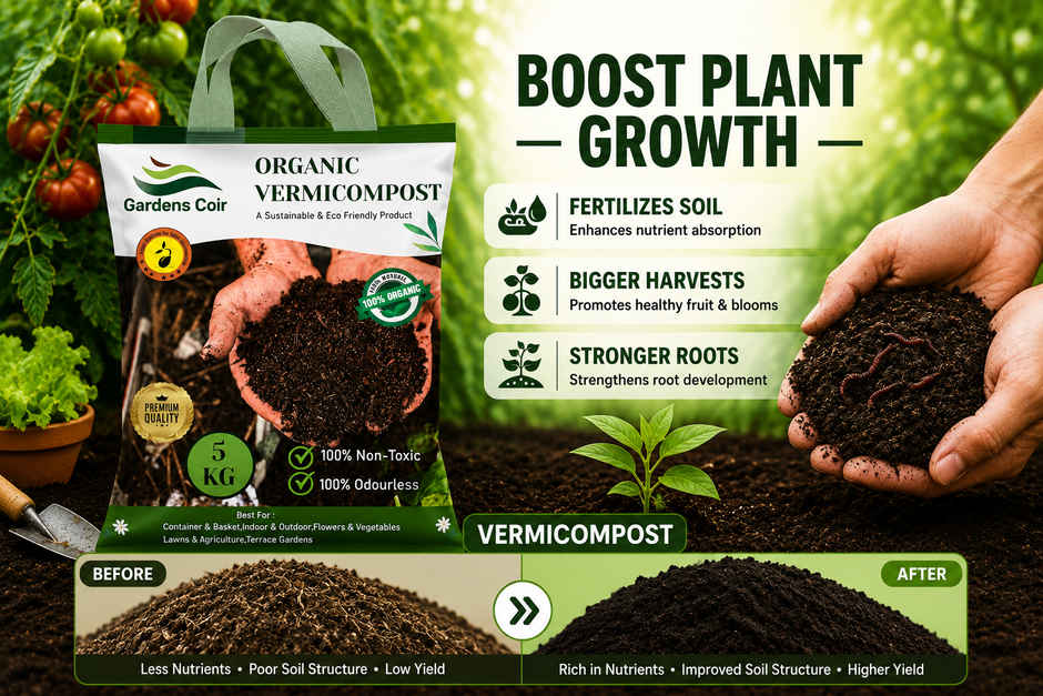 Gardens Coir Vermicompost Organic Fertilizer for Plants