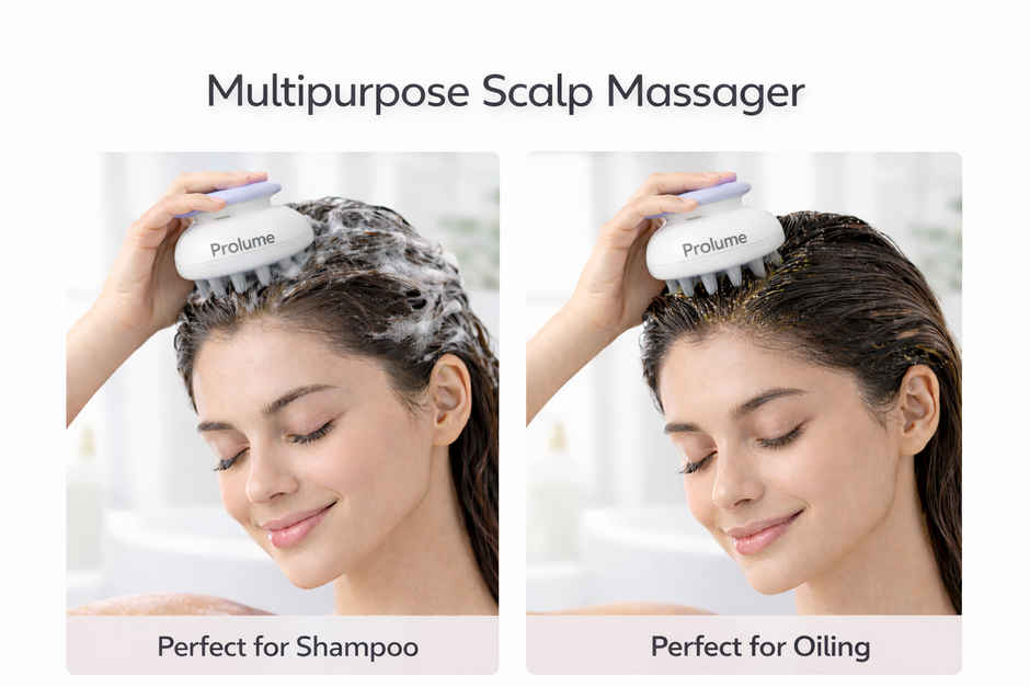 Sanfe Prolume Hair Scalp Massager Brush for Shampoo & Oil | Silicone Head Massager