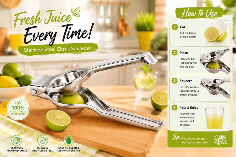 Everest Stainless Steel Lemon Squeezer with Opener