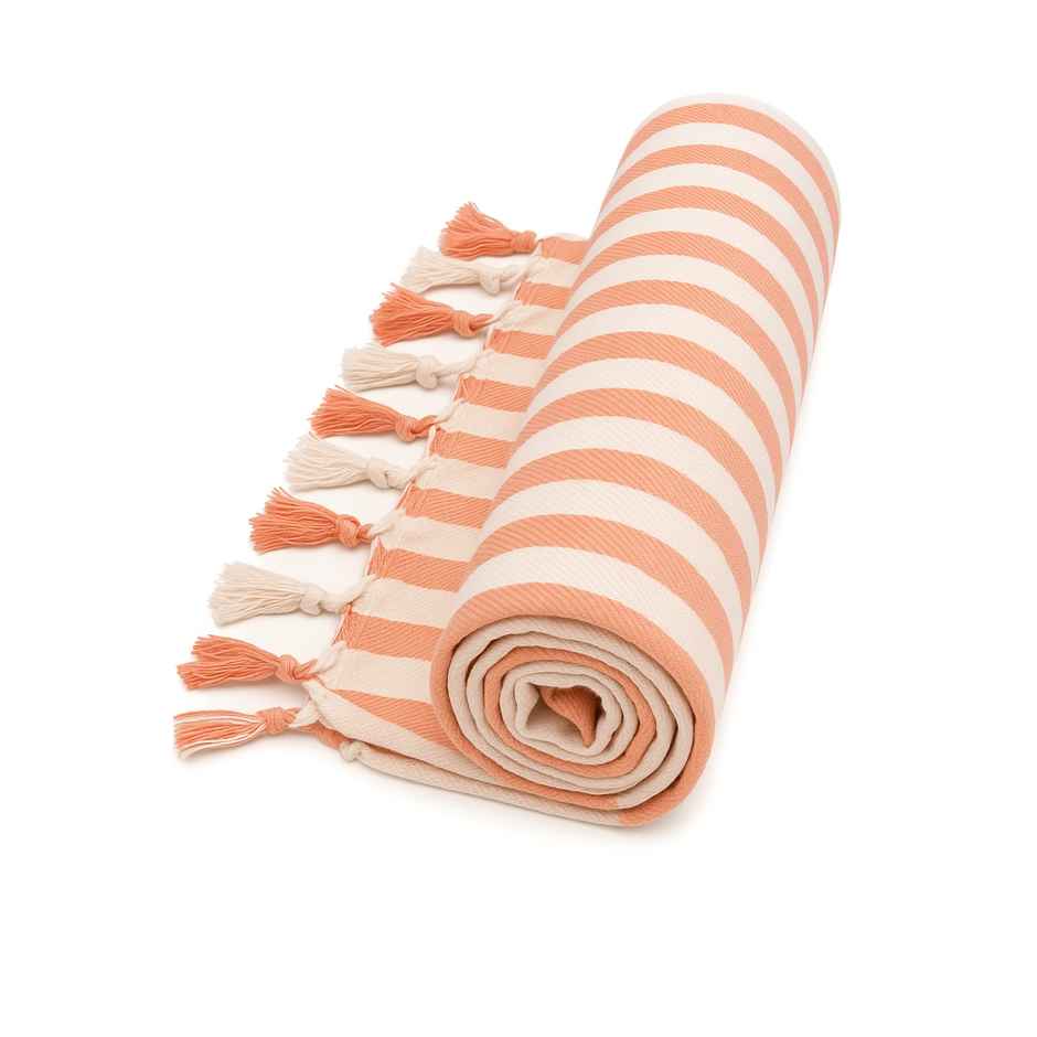 HD Creations Juno Cotton Bath Soft Orange Stripe