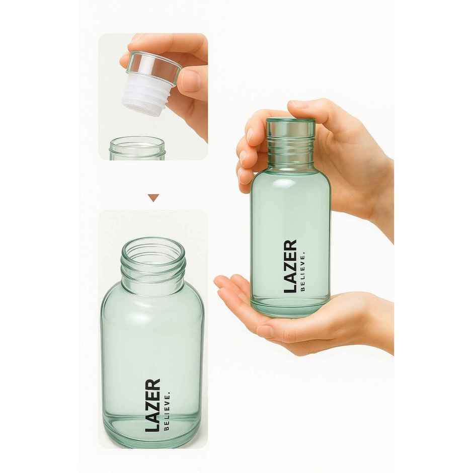 Lazer Pure Borosilicate Glass Water Bottle | BPA-Free, Leak-Proof | Green, Blue, Yellow - 300 ml