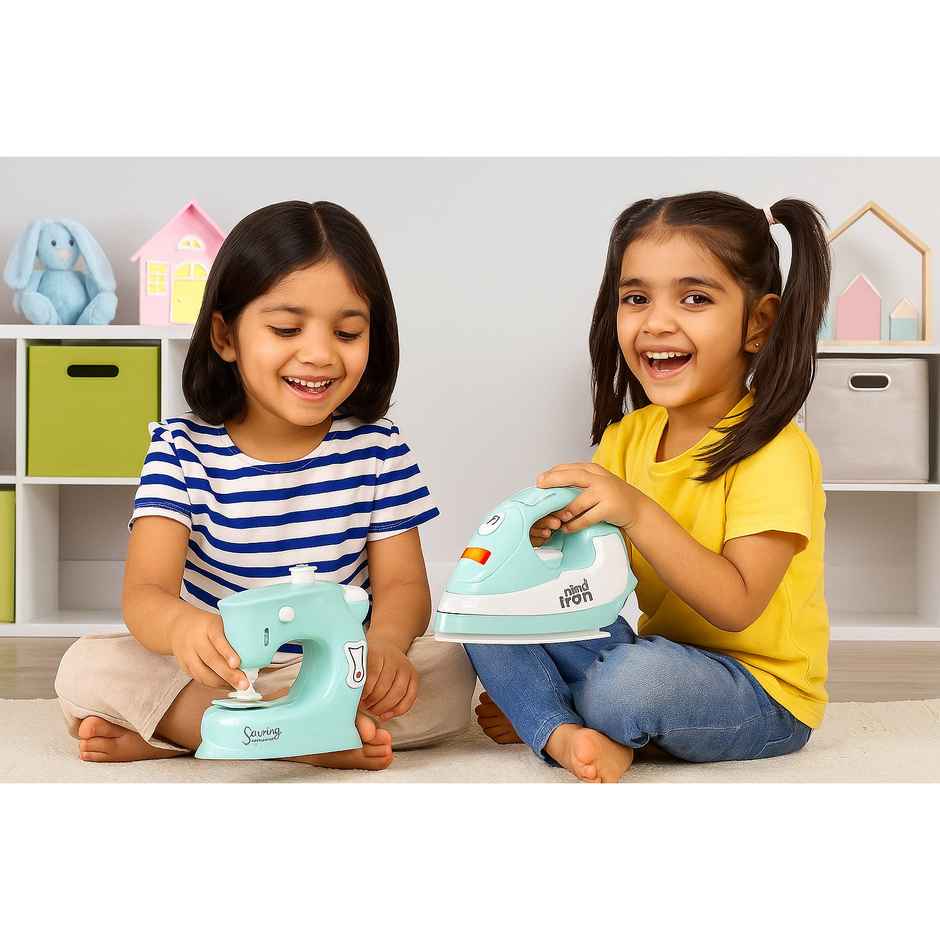 Anz Toy Green Iron & Sewing Machine
