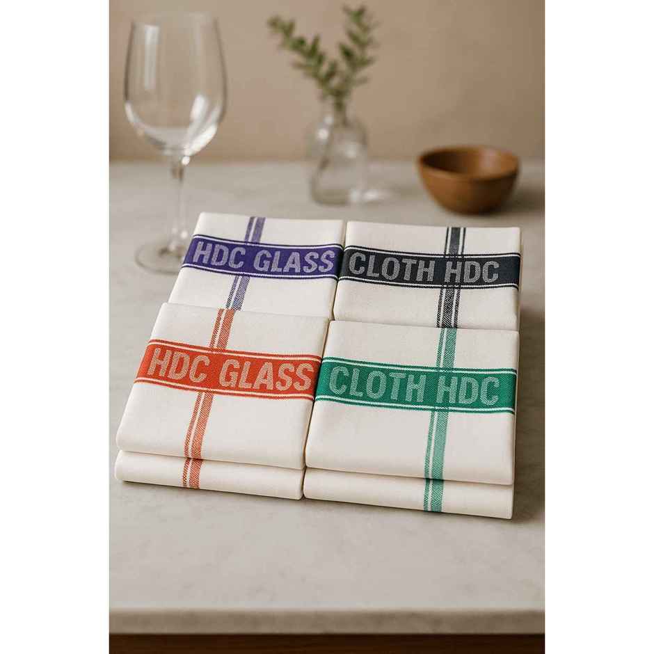 HD Creations | Glass Cleaning Cloth | Pack of 4 | Assorted Colors
