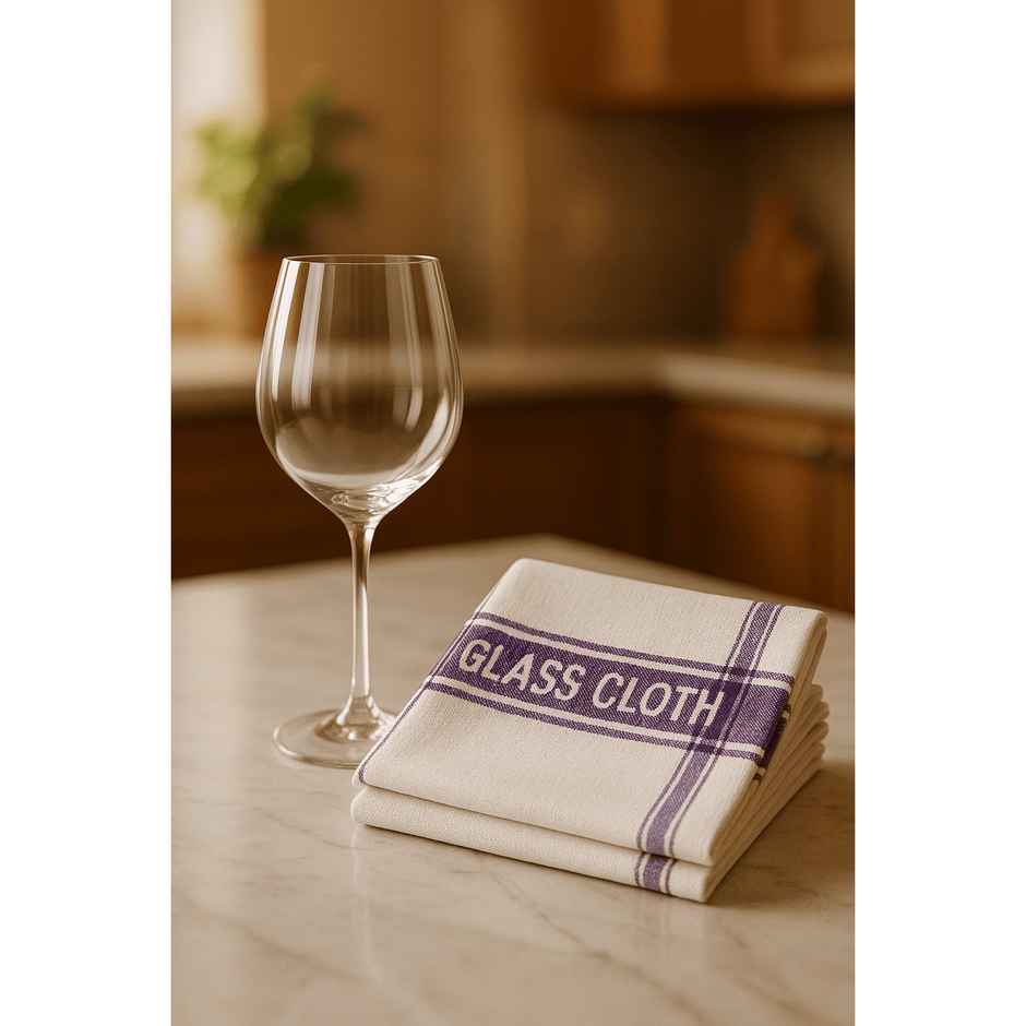 HD Creations Glass Cloth | 43 x 43 cm | Set Of 4 - Assorted Colour & Design