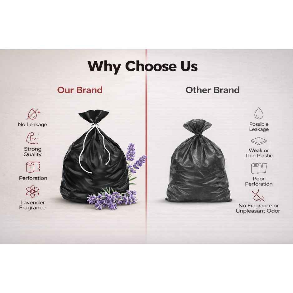 Shalimar Large Garbage Bags 24 x 32 inch | 60 Bags (15 Bags x 4 Rolls) | Black