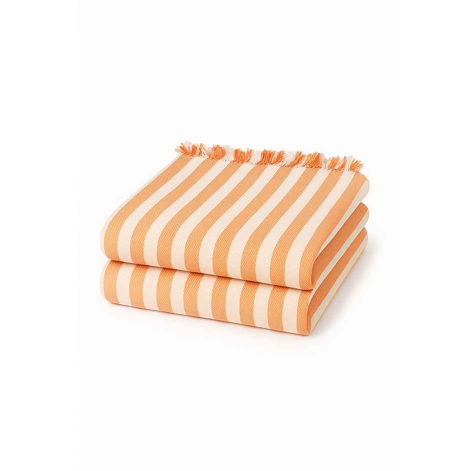 HD Creations Juno Cotton Bath Soft Orange Stripe
