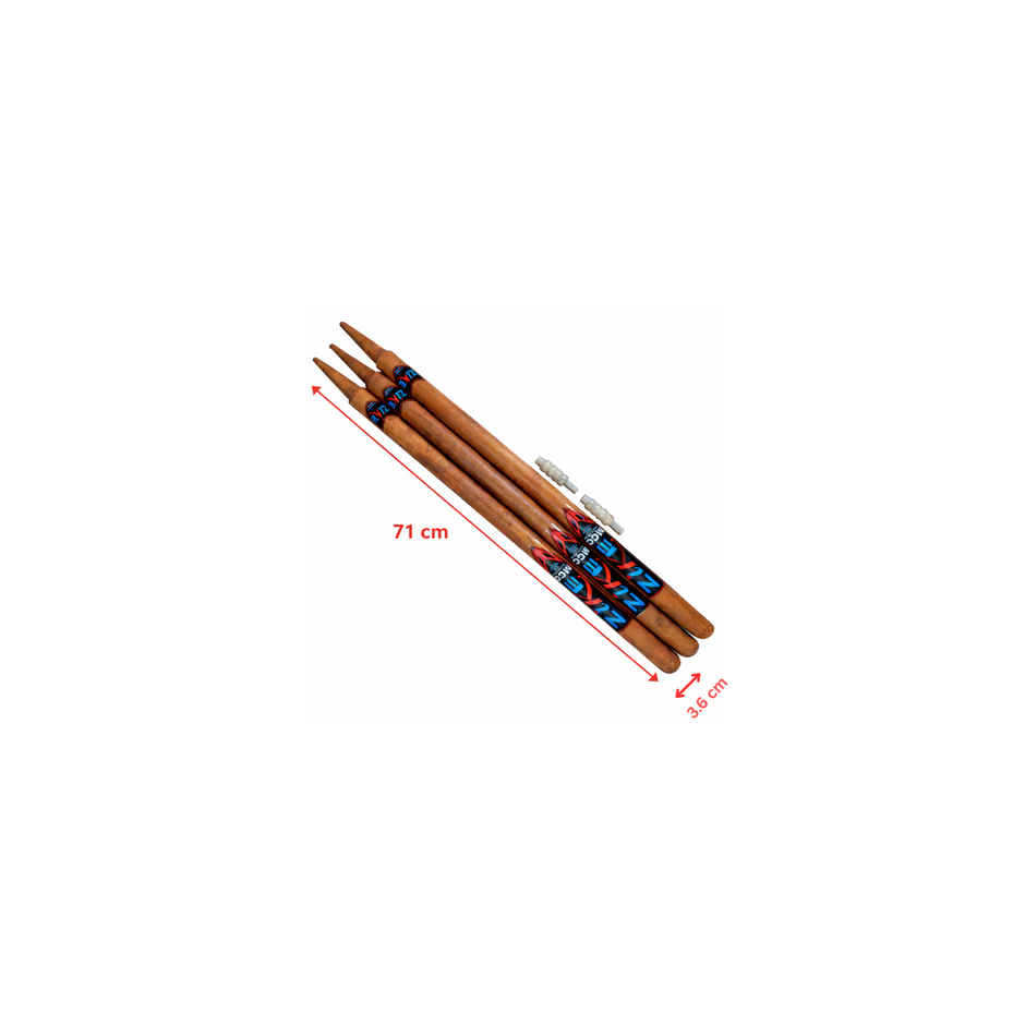 Zike Wooden Cricket Stumps with Bails (3 Piece Wooden wickets, 2 Piece bails)