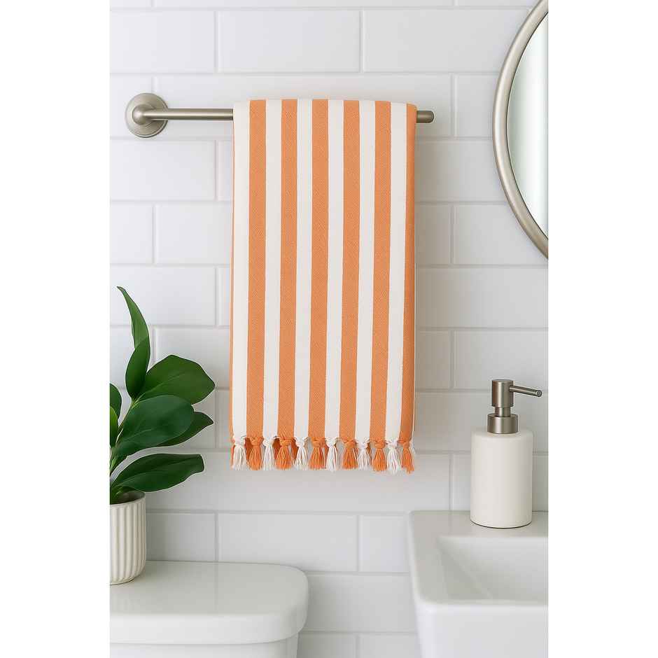 HD Creations Juno Cotton Bath Soft Orange Stripe