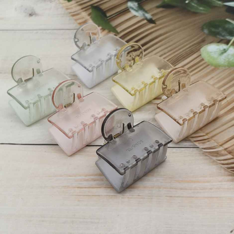 Small Claw Clip Rectangular for Girls and Women - Multicolor