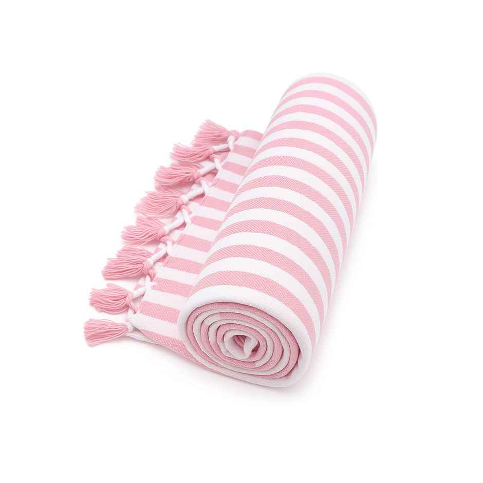 HD Creations Juno Cotton Bath Candy Pink Stripe