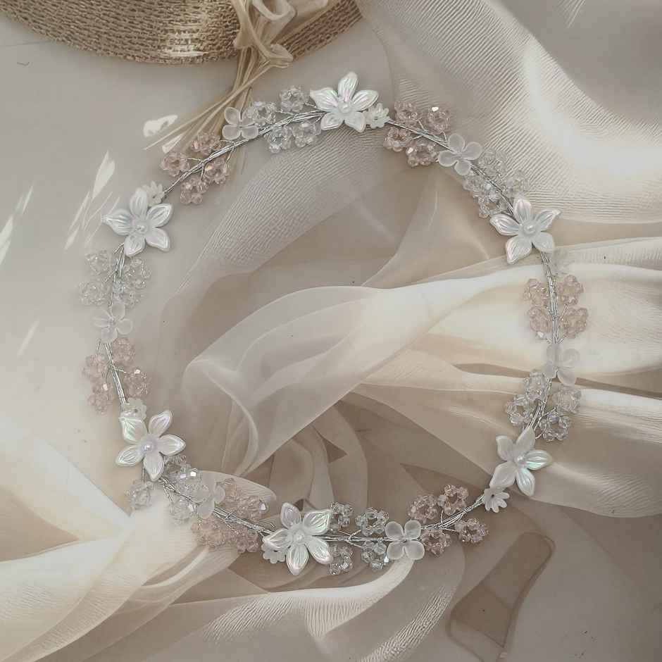 The Opal Factory Hair Accessories | Diamante and Flower Tiara for Girls - Silver