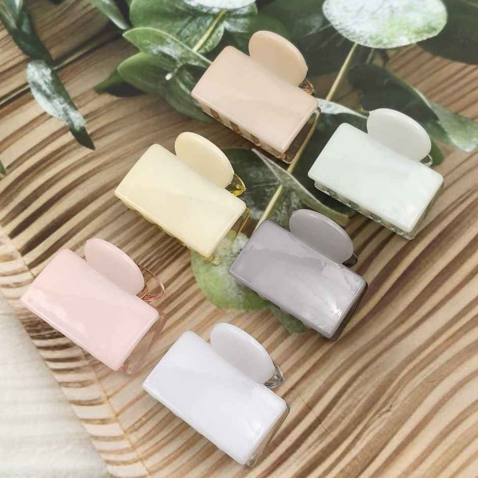 Small Claw Clip Rectangular for Girls and Women - Multicolor