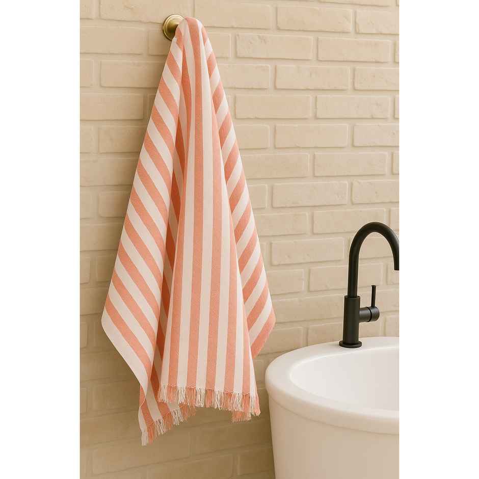 HD Creations Juno Cotton Bath Soft Orange Stripe