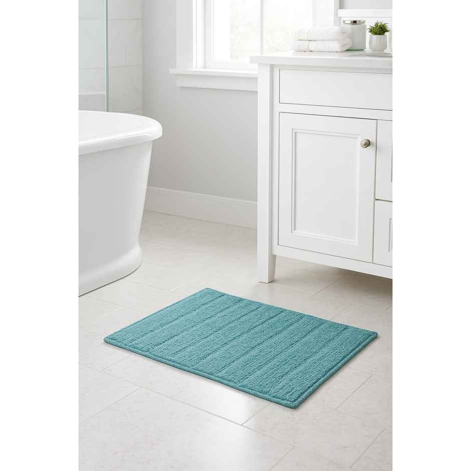 Saral Home Microfiber Anti-Slip Door/Bath Mat | Green - 40 x 58 cm