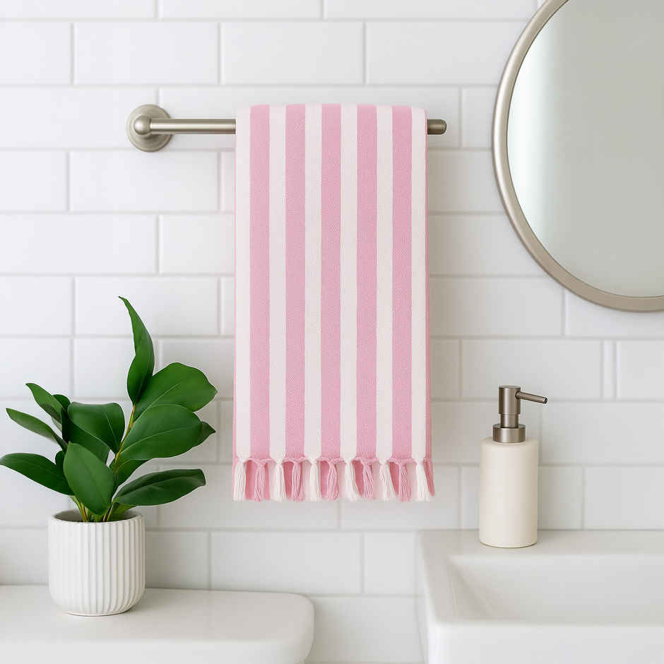 HD Creations Juno Cotton Bath Candy Pink Stripe