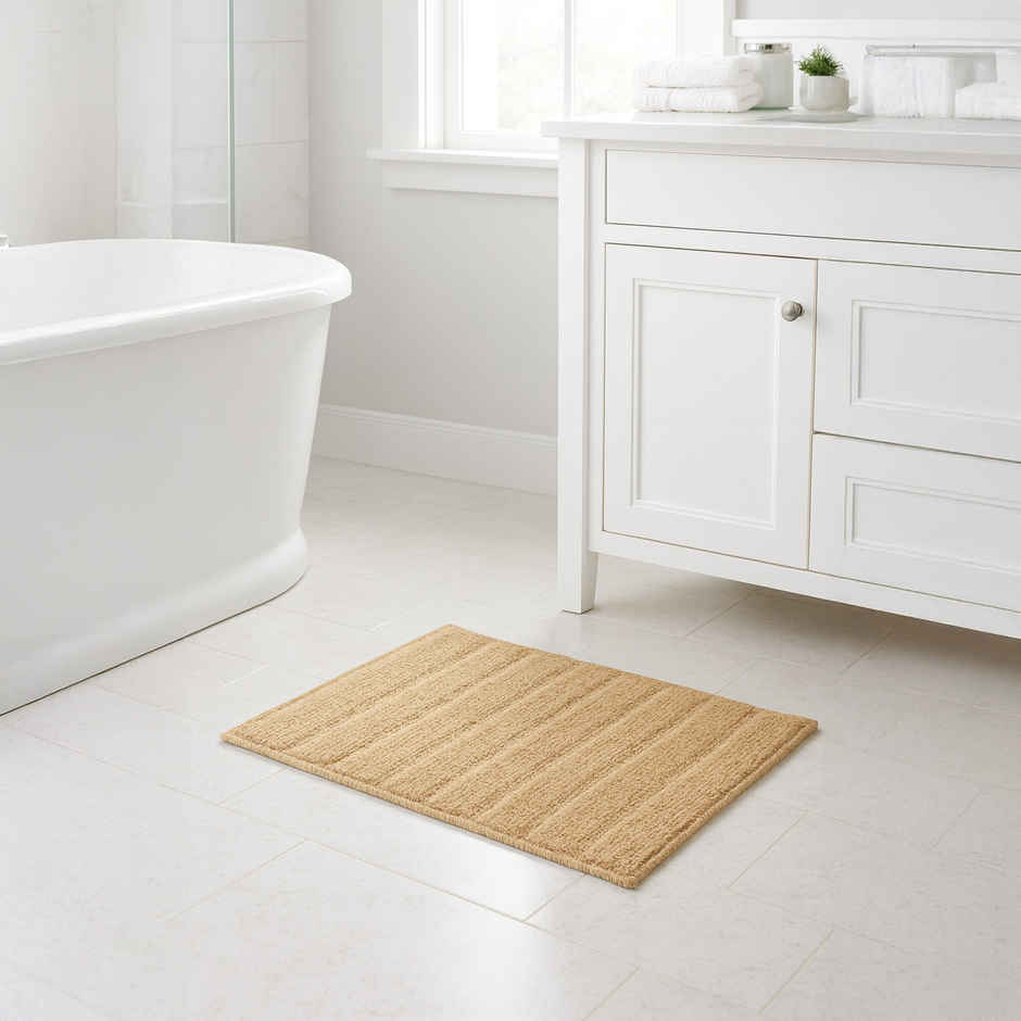 Saral Home Microfiber Anti-Slip Door/Bath Mat | 40 x 58 cm | Gold