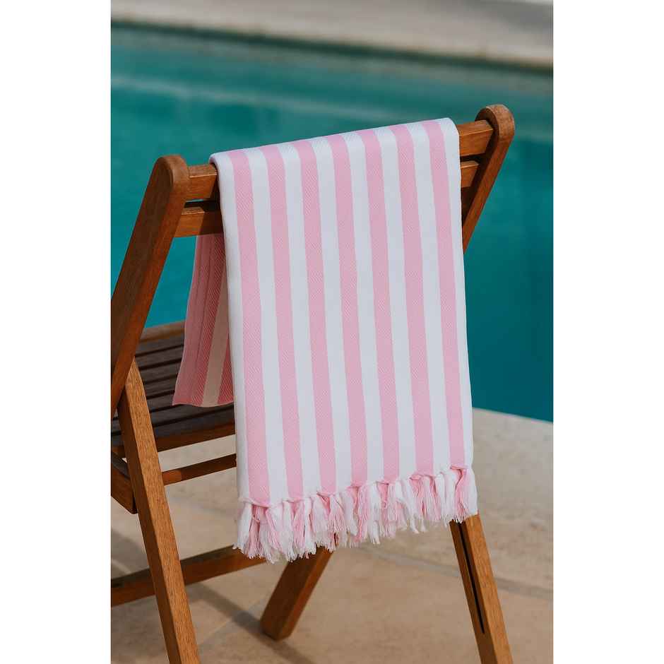 HD Creations Juno Cotton Bath Candy Pink Stripe