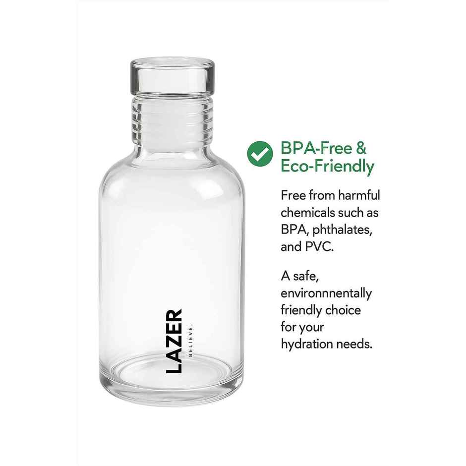 Lazer Pure Borosilicate Glass Water Bottle | BPA-Free, Eco-Friendly | Durable & Leak-Proof - 300 ml
