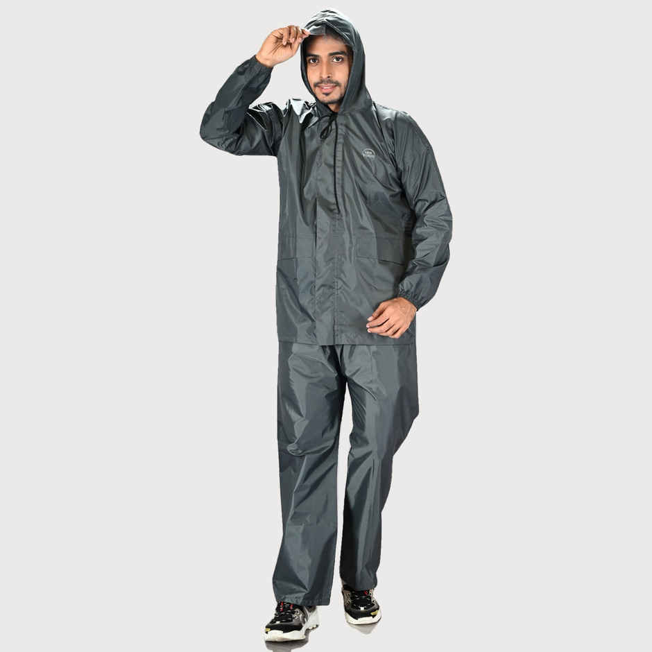 Lux Venus Plain Tapping Rain Suit for Men - Dark Grey | XXL