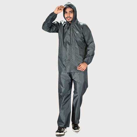 Lux Venus Plain Tapping Rain Suit for Men - Dark Grey | XXL