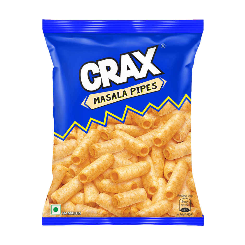 Crax Crunchy Pipes Masala Puff Snacks | Spicy & Crispy