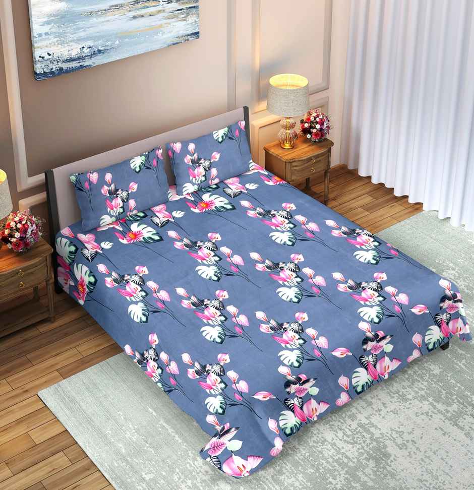 Dream Living Double Bedsheet Set | Blue 210 x 220 cm