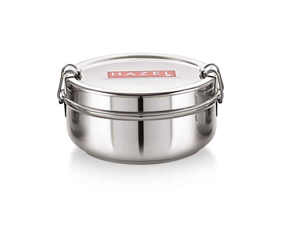 Hazel Steel Tiffin Box 500 ml | Stainless Steel Lunch Box, Traditional Design