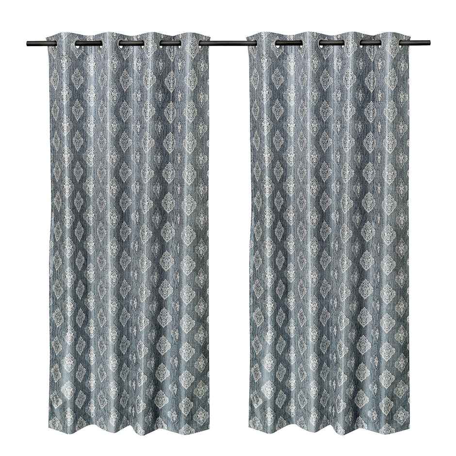 Antzco Grey Door Curtain Crazy Print 7 ft x 4 ft | Pack of 2 | DC01