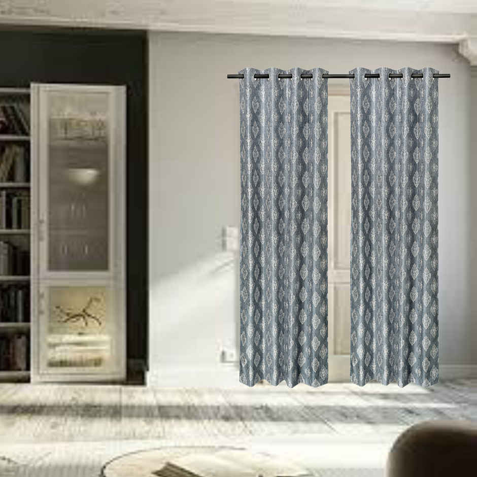 Antzco Grey Door Curtain Crazy Print 7 ft x 4 ft | Pack of 2 | DC01