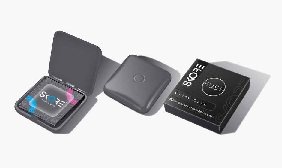 Skore Hush Dotted & Ribbed Climax delay Condom with Carry Case