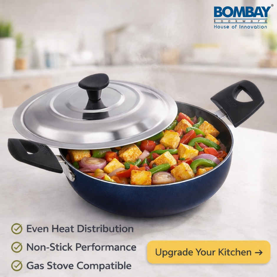 Bombay Kookware Kadai - 20cm | 1.6 L |  Compatible